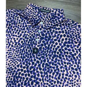 BYRD GANG BYRDGANG Golf Polo Performance Shirt Orange Groovy Cat Men Sz M